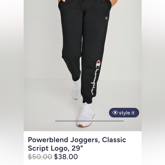 Powerblend Joggers, Classic Script Logo, 29” - Picture 3 of 3